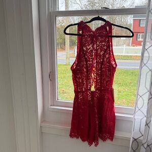 Tobi Red Lace Chemise
